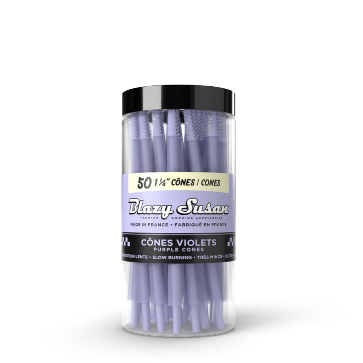 Blazy Susan Purple 1 1/4 Cones Jar - 50 Cones