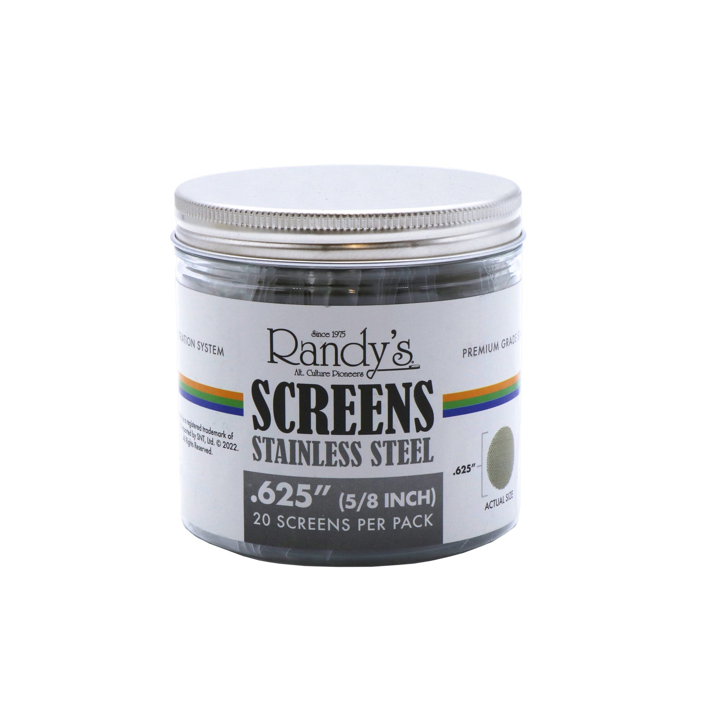 Filtres à tamis en acier inoxydable Randy's 0,625 po