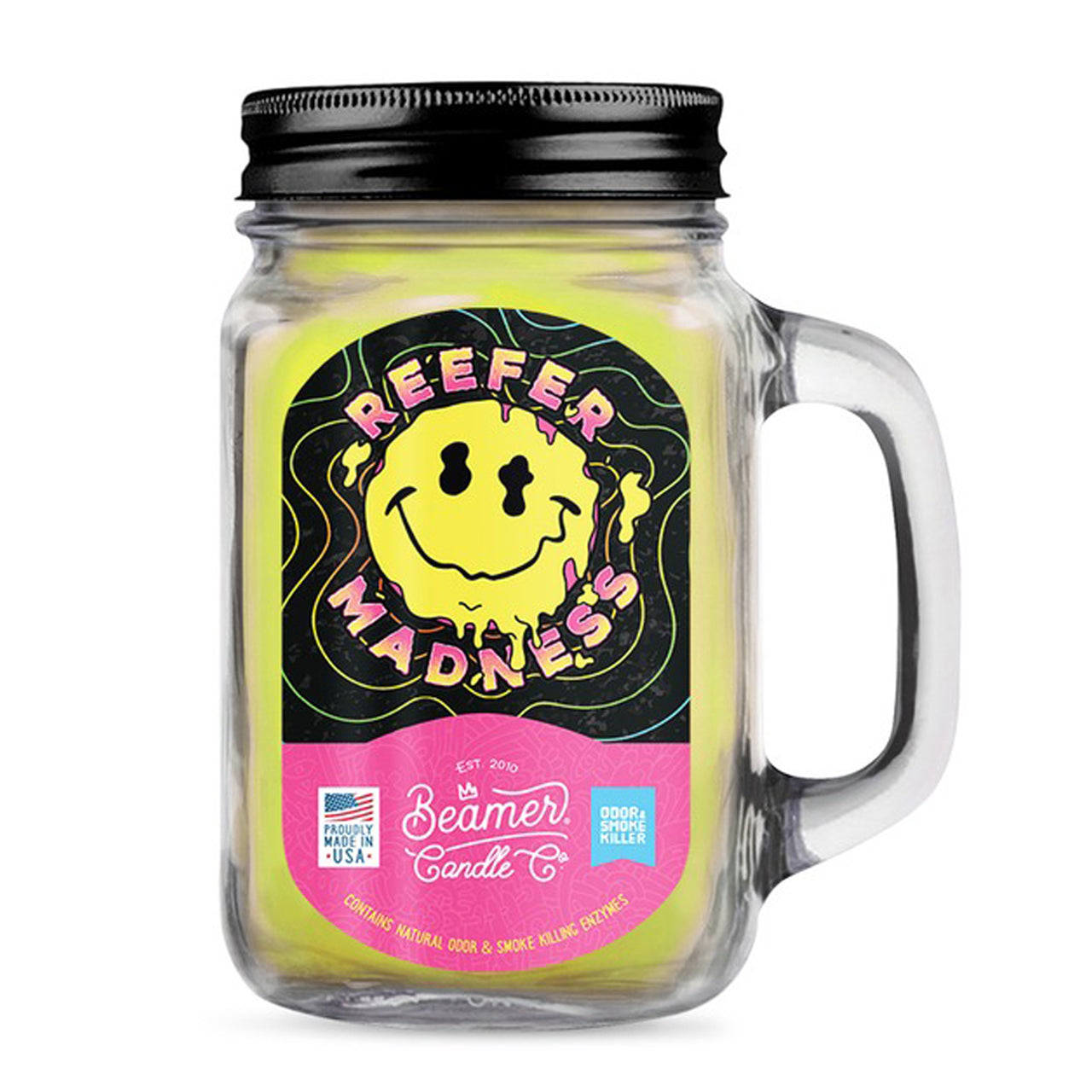 Beamer Candle Co. 12oz & 7oz Glass Mason Jar - Reefer Madness - Infyniti Scales