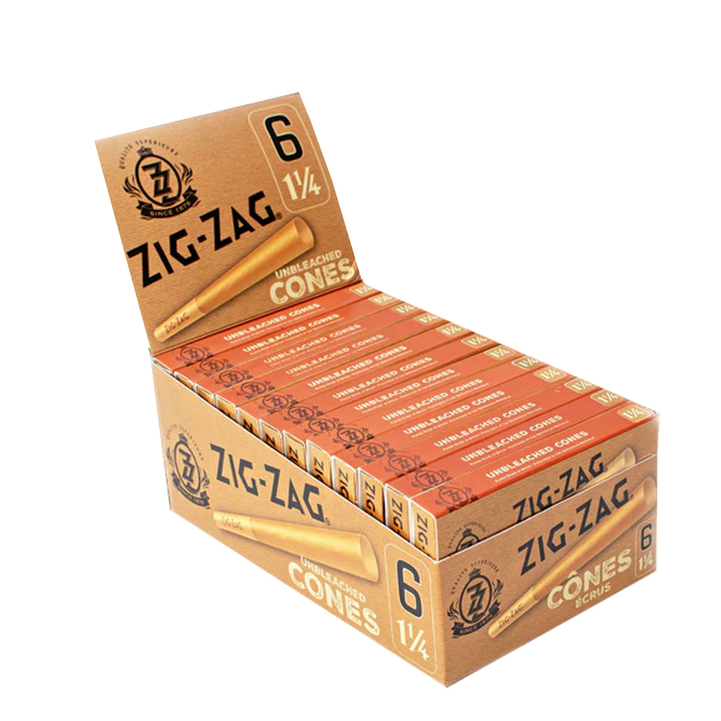 Cônes pré-roulés non blanchis Zig Zag