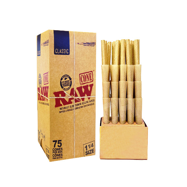 Raw Classic Hemp 1 ¼ Pre-Rolled Cones 75 Pack - Infyniti Scales