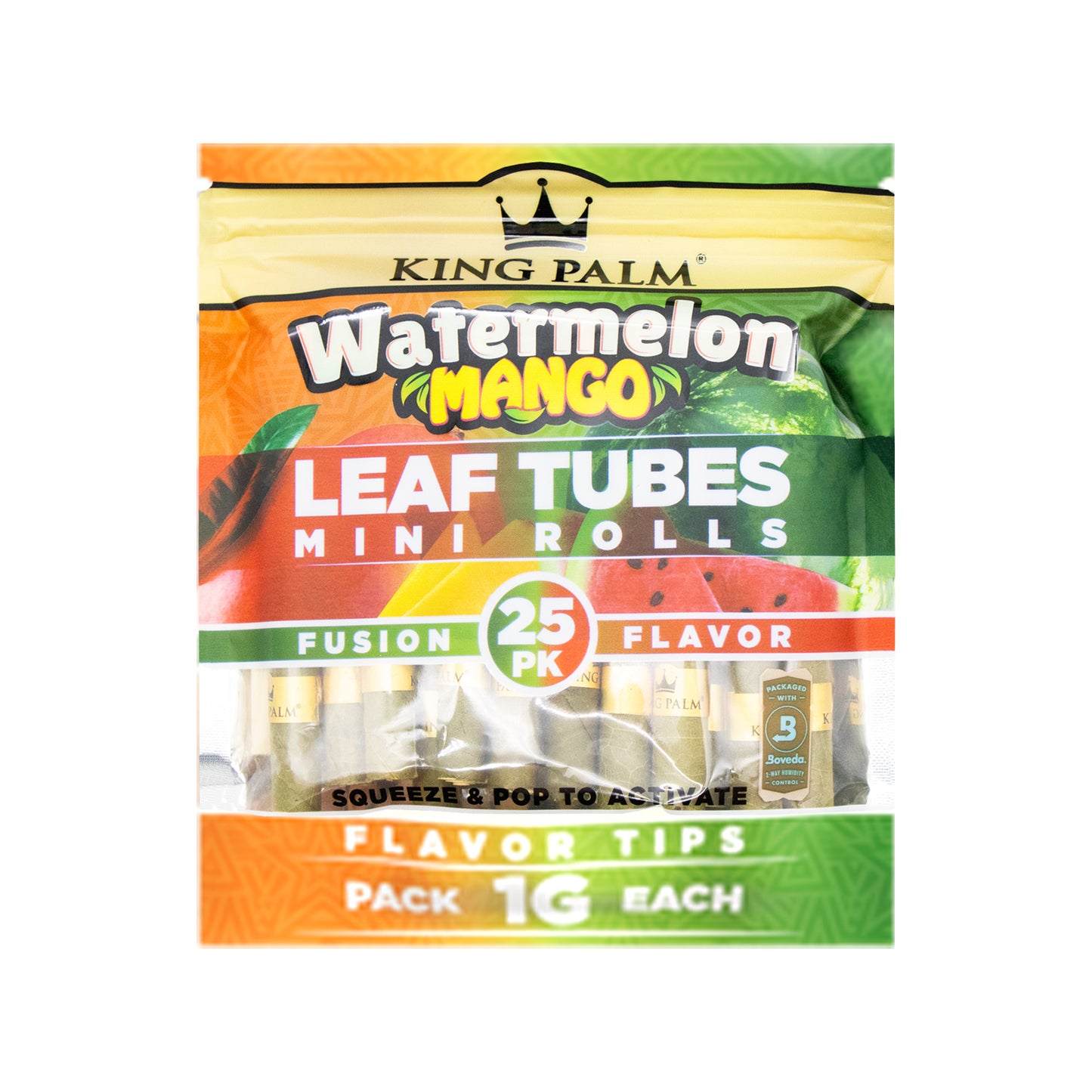 King Palm Wraps - Mini tubes de 1 gramme, paquet de 25