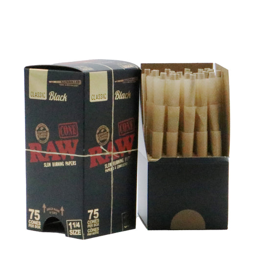 Raw Black 1 ΒΌ Black Bulk Pre-rolled Cones