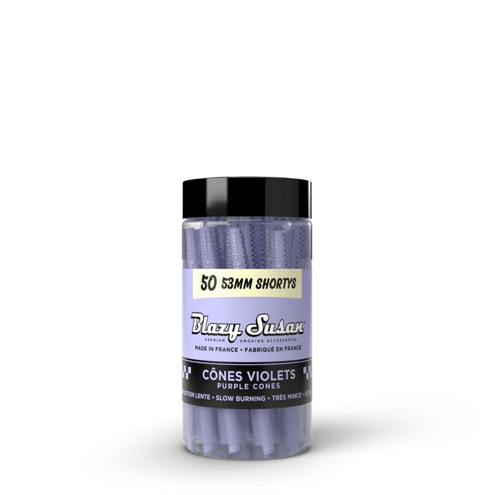 Blazy Susan Purple Shorty Cones Jar - 50 Cones