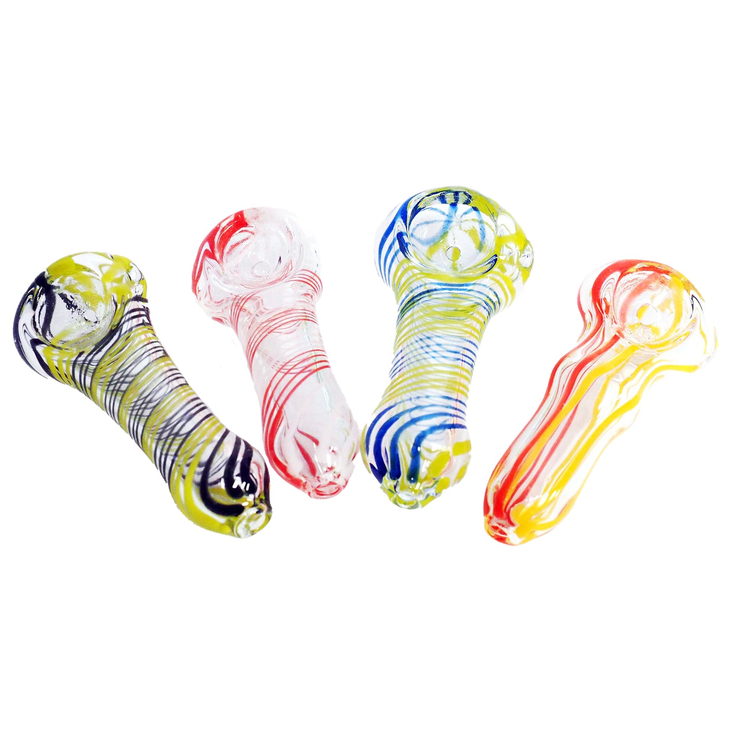 ***2.5" Clear Glass with Swirls Spoon Pipes - Infyniti Scales