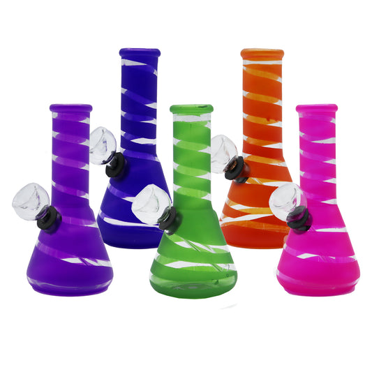 6" Bubble Stripe Water Pipe Beaker Base