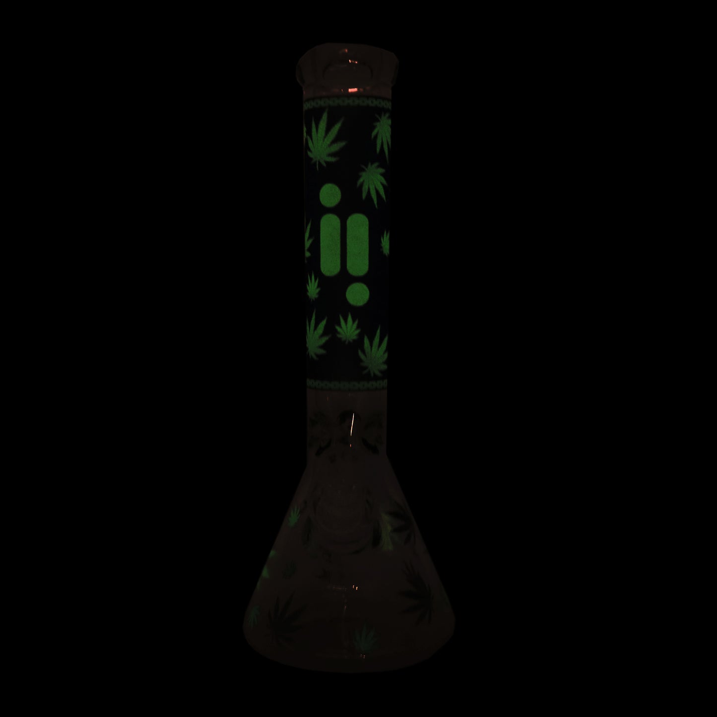 Pipe à eau de marque Infyniti de 14 po qui brille dans le design de feuilles sombres