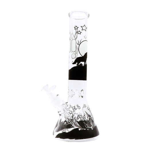 14" Infyniti Brand Water Pipe Glow in the Dark Wolf Design