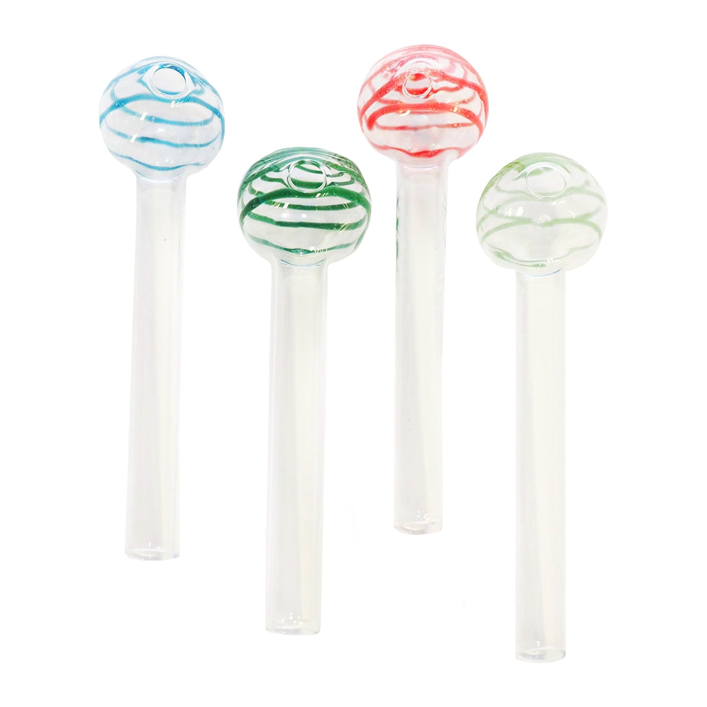 4" Oil Pipe with Clear Orb with Colorful Swirl Design - Infyniti Scales