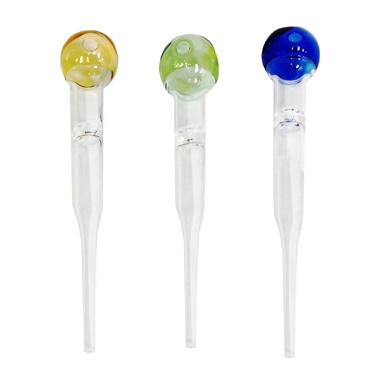 4" Oil Pipe with Colored Orb and Tapered Stem