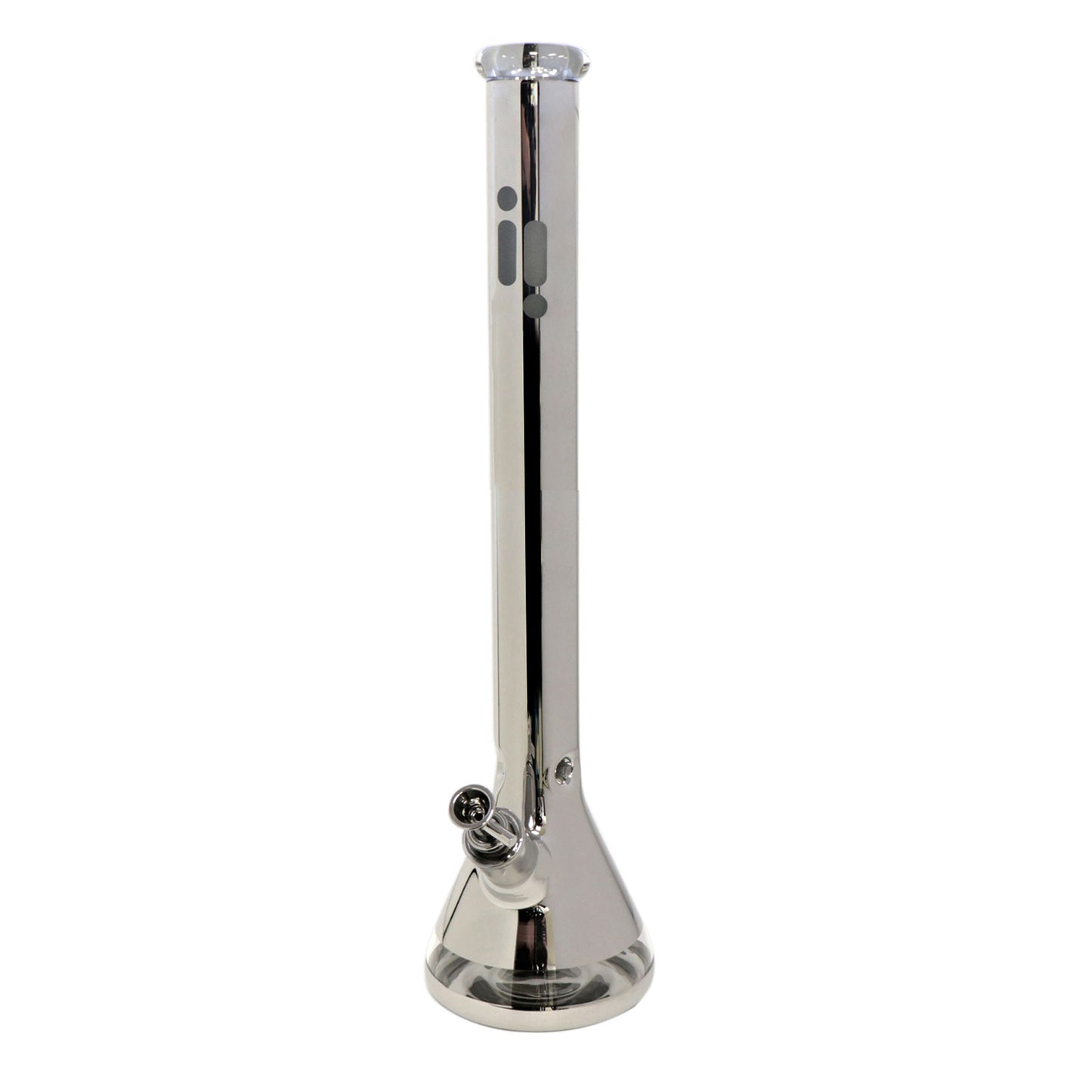 24' Water Pipe with Beaker Base Chrome Finish with Tree Design - Infyniti Scales