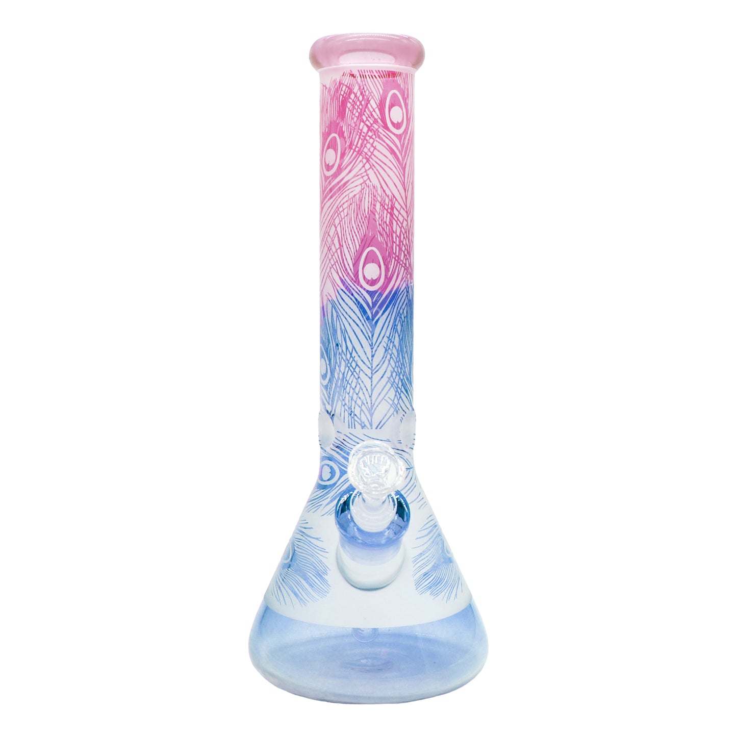 Pipe à eau 14" avec imprimé paon et feuille, 7 mm