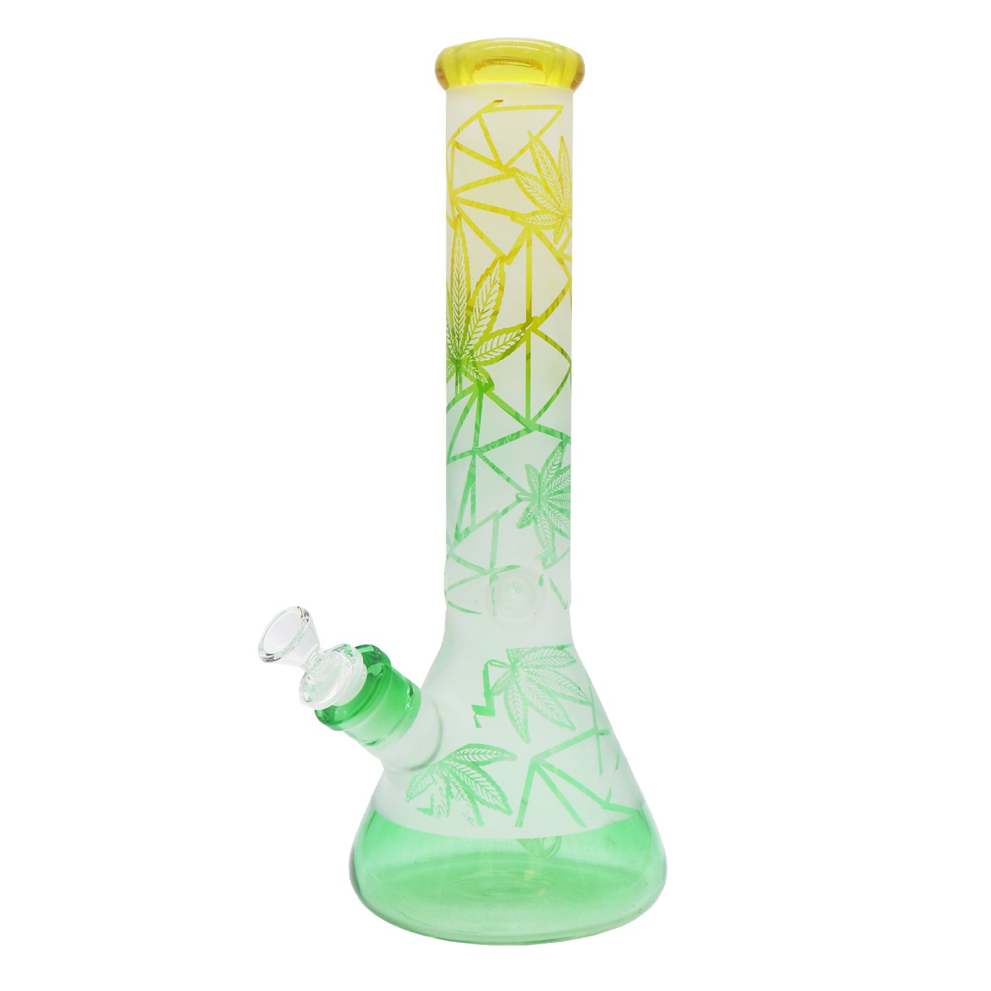 Pipe à eau 14" avec imprimé paon et feuille, 7 mm