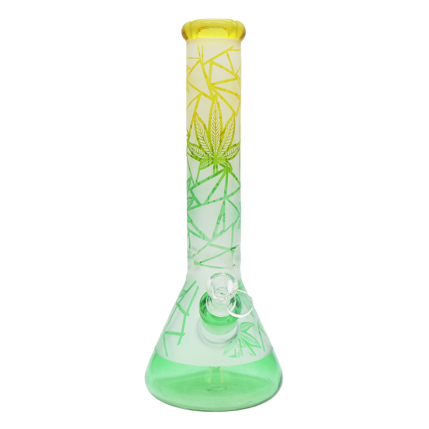 Pipe à eau 14" avec imprimé paon et feuille, 7 mm