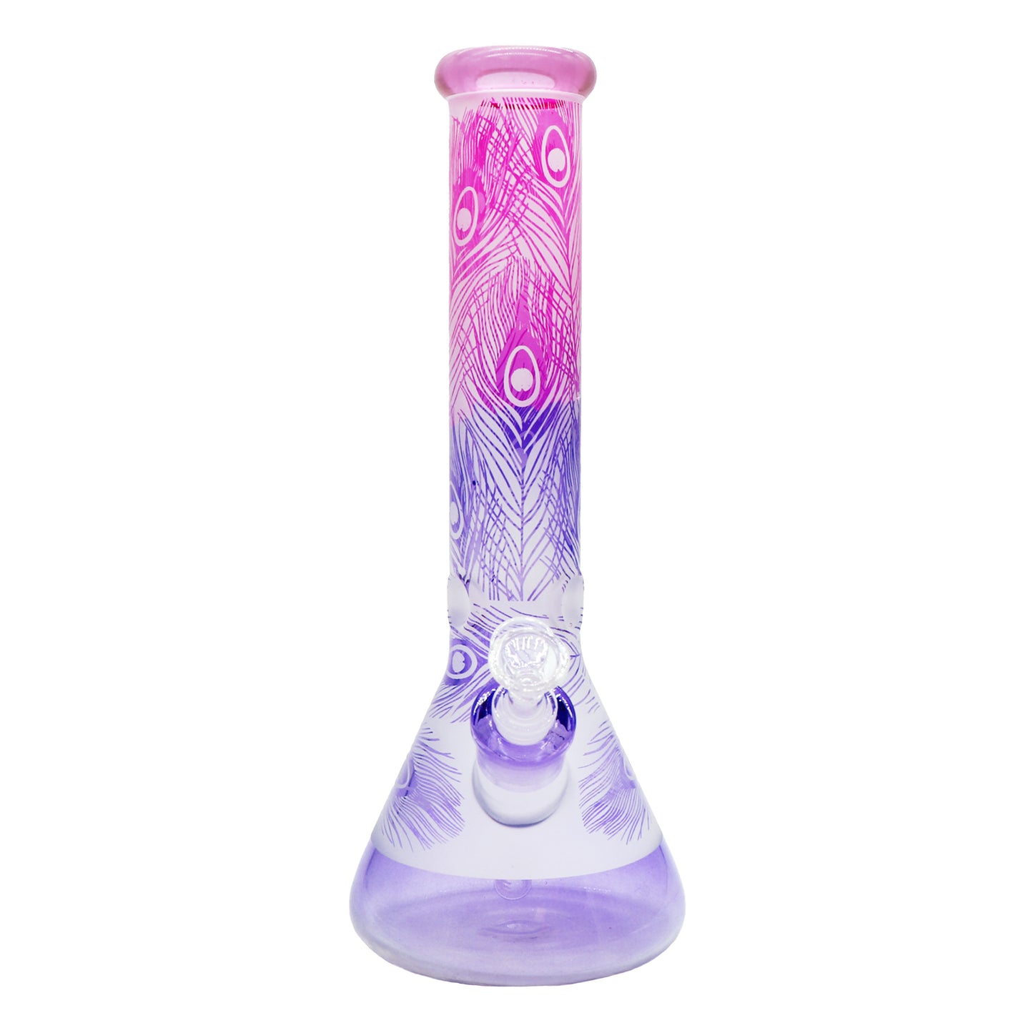 Pipe à eau 14" avec imprimé paon et feuille, 7 mm