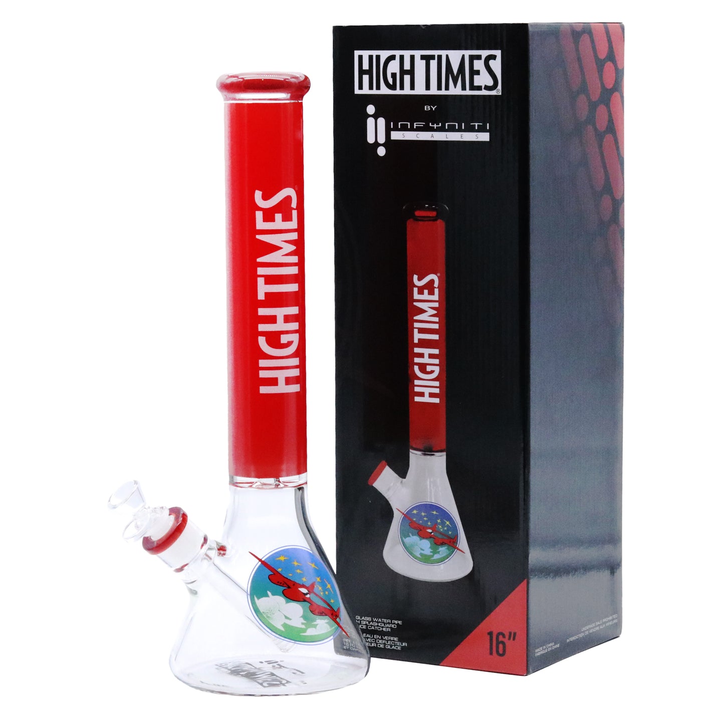 High Times – Conduite d'eau en forme d'avion cerclé de 40,6 cm, arbre à 8 bras, attrape-glace
