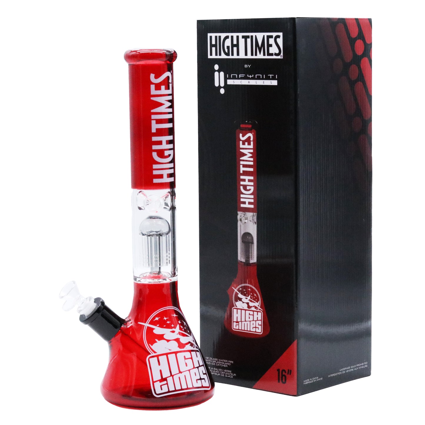 High Times – Tuyau d'eau carré de 40,6 cm, arbre à 8 bras, attrape-glace