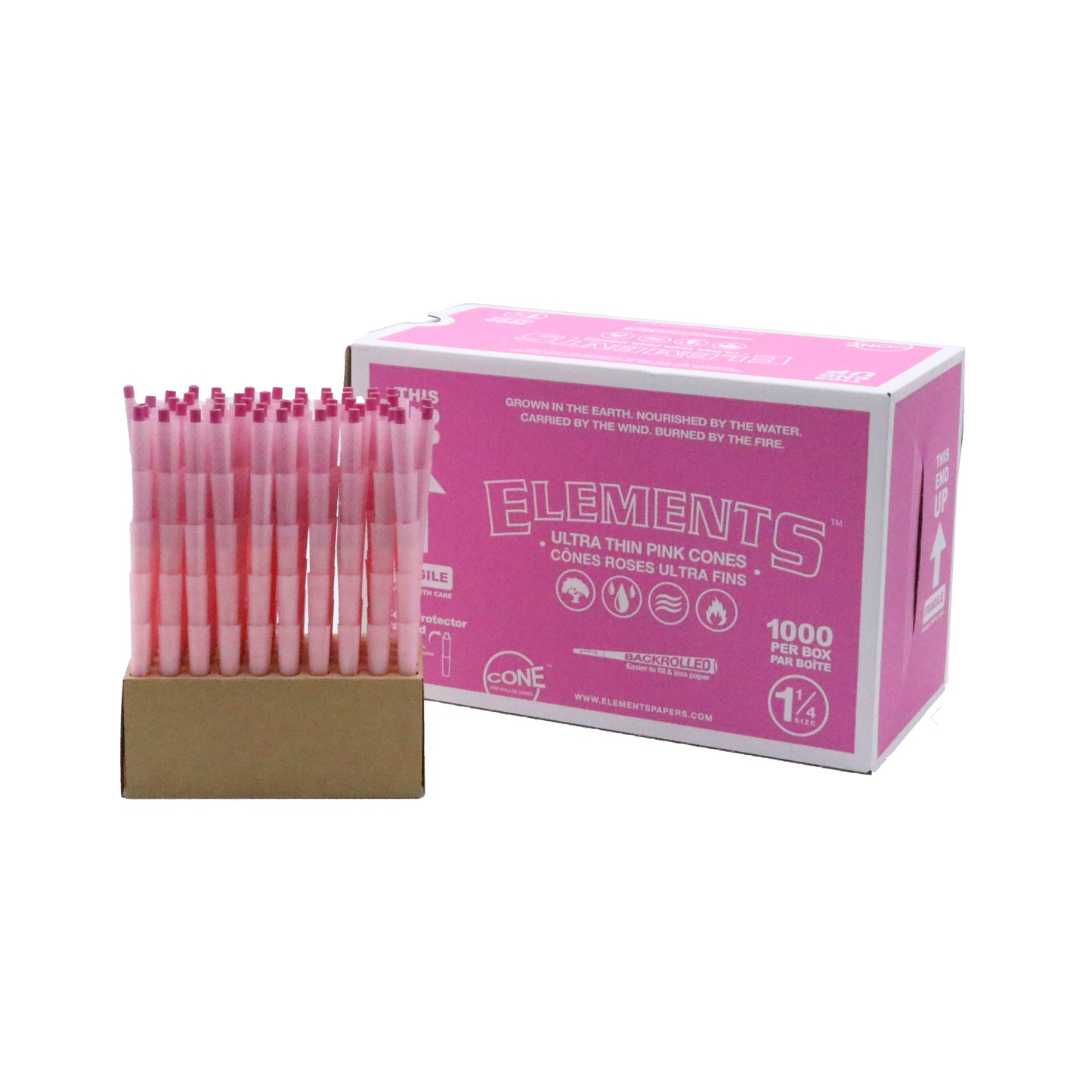 1 1/4 Elements Pink Pre-Rolled Cones - Infyniti Scales