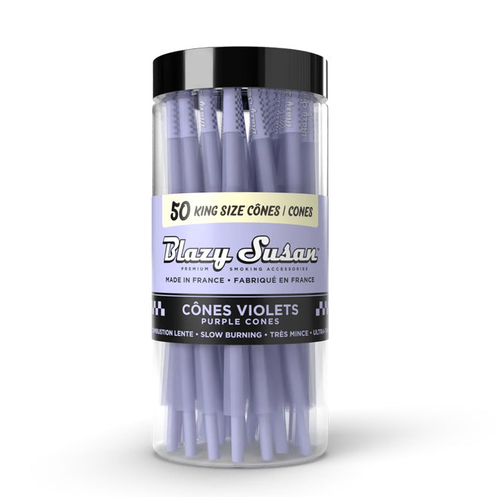 Blazy Susan Purple King Size Cones Jar - 50 Cones
