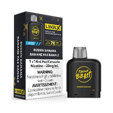 Level X, Flavour Beast Pod Packs -  Bussin' Banana Iced