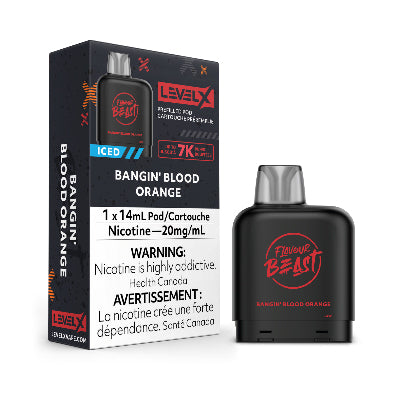 Level X, Flavour Beast Pod Packs - Bangin' Blood Orange Iced