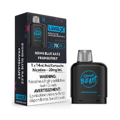 Level X, Flavour Beast Pod Packs - Bomb Blue Razz