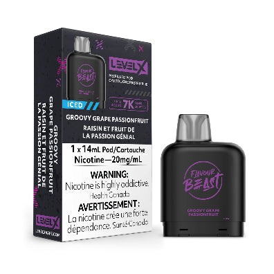 Level X, Flavour Beast Pod Packs - Groovy Grape Passionfruit Iced