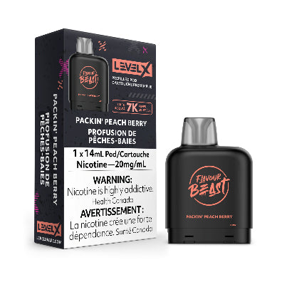 Level X, Flavour Beast Pod Packs - Packin' Peach Berry