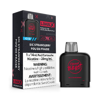 Level X, Flavour Beast Pod Packs - Sic Strawberry Iced