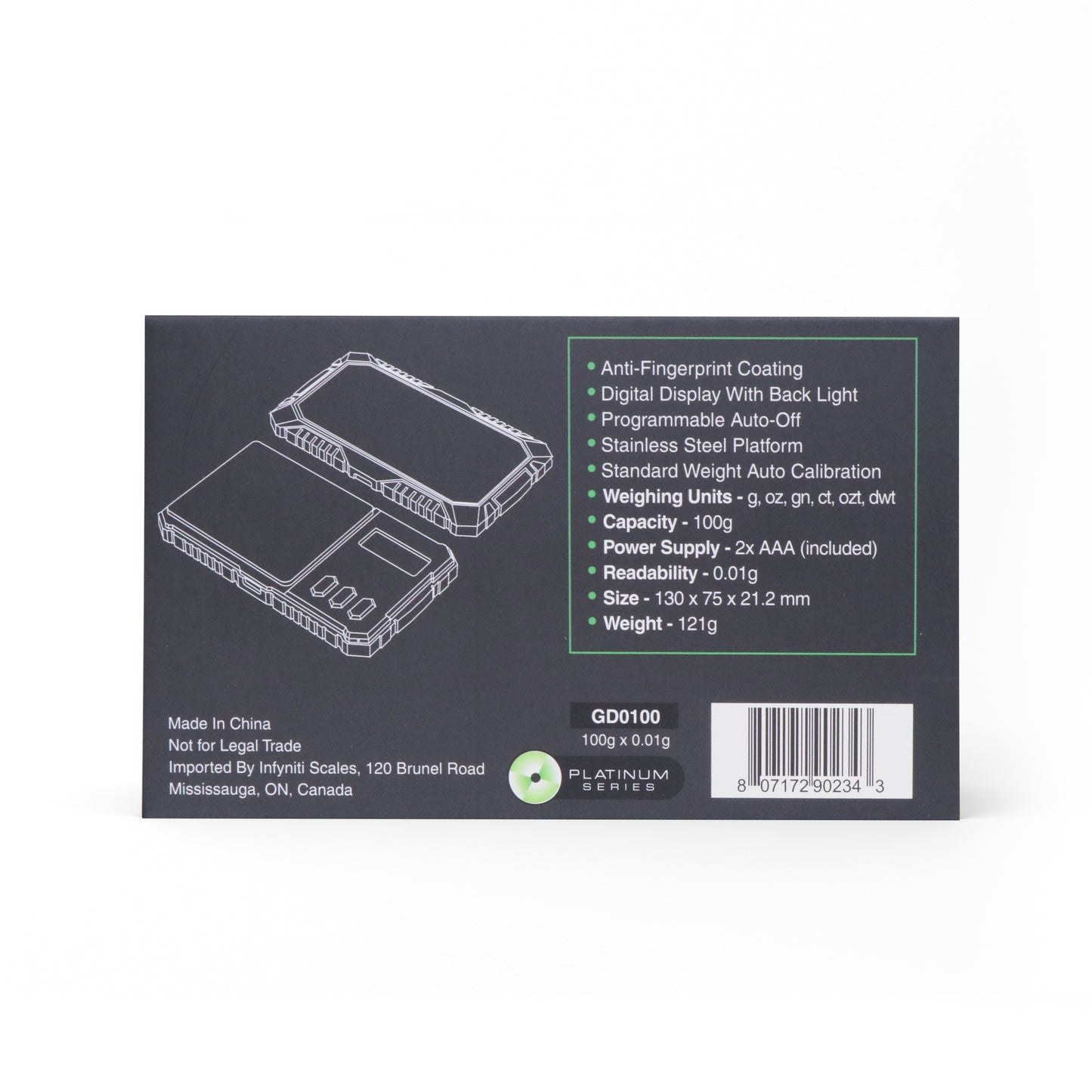Balance de poche numérique Guardian, 100 g x 0,01 g