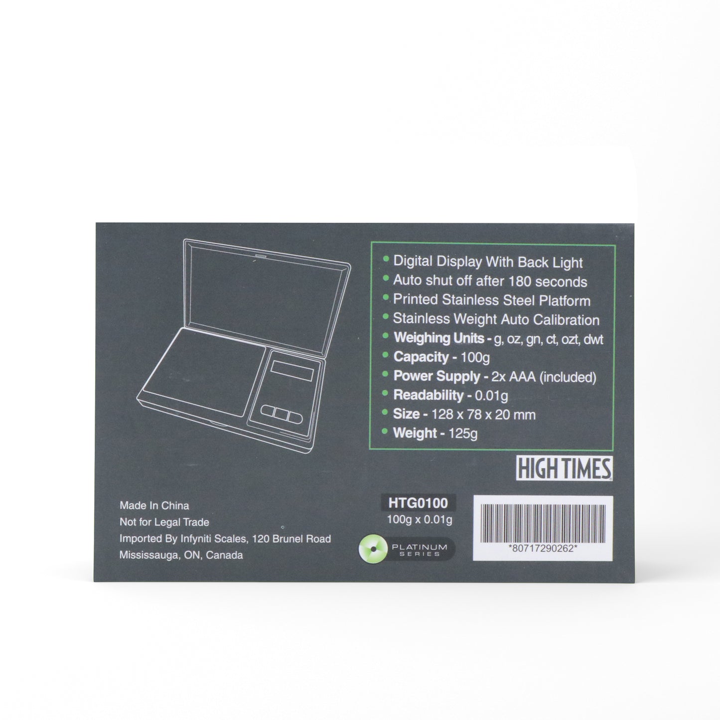High Times - G-force, Licensed Digital Pocket Scale, 100g x 0.01g