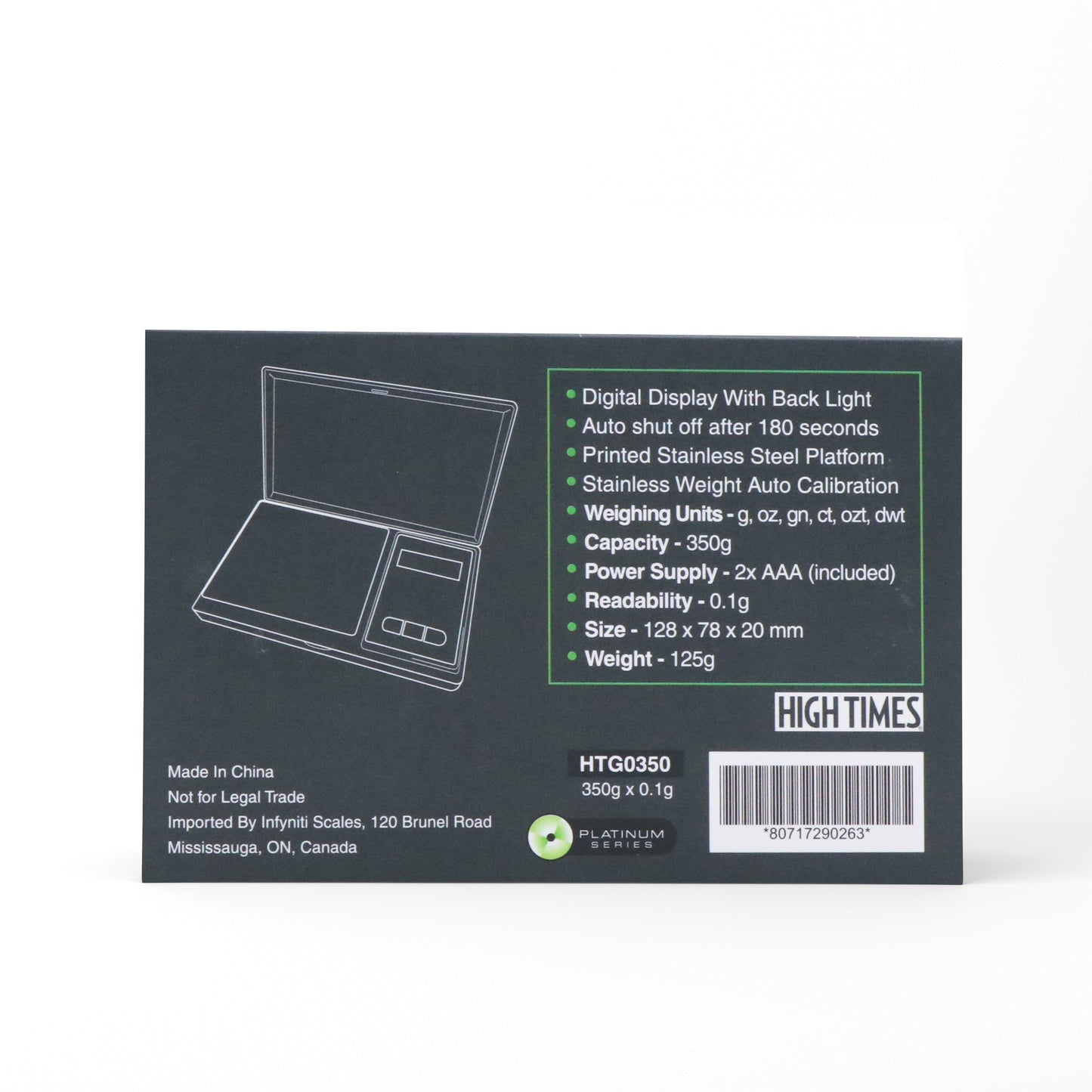 High Times - G-Force, Licensed Digital Pocket Scale, 350g x 0.1g