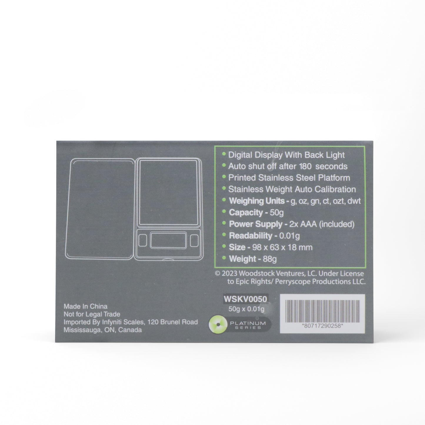 Woodstock Colourful Virus Licensed Digital Pocket Scale, 50g x 0.01g