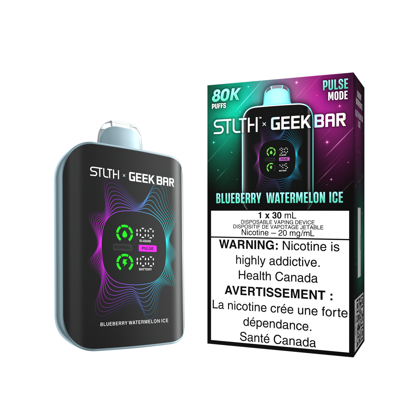 STLTH X Geek Bar Disp - Blueberry Watermelon Ice 4/PK