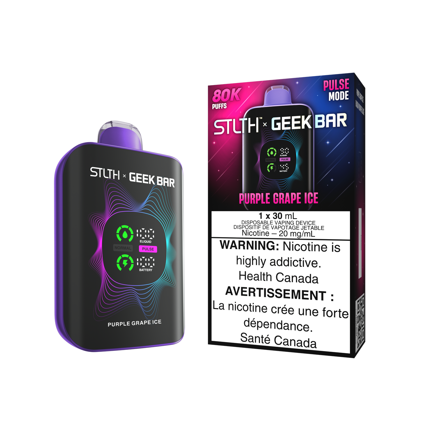 STLTH X Geek Bar Disp - Purple Grape Ice 4/PK