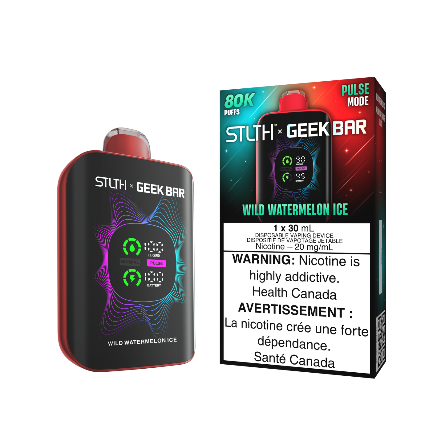 STLTH X Geek Bar Disp - Wild Watermelon Ice 4/PK