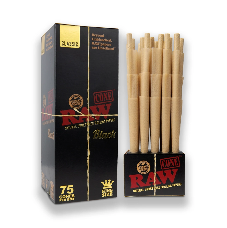Raw Black Hemp King Size Pre-Rolled Cones 75 Pack - Infyniti Scales