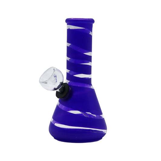 6" Bubble Stripe Water Pipe Beaker Base