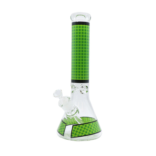 14" Water Pipe with Spotted Design and Ice Catcher