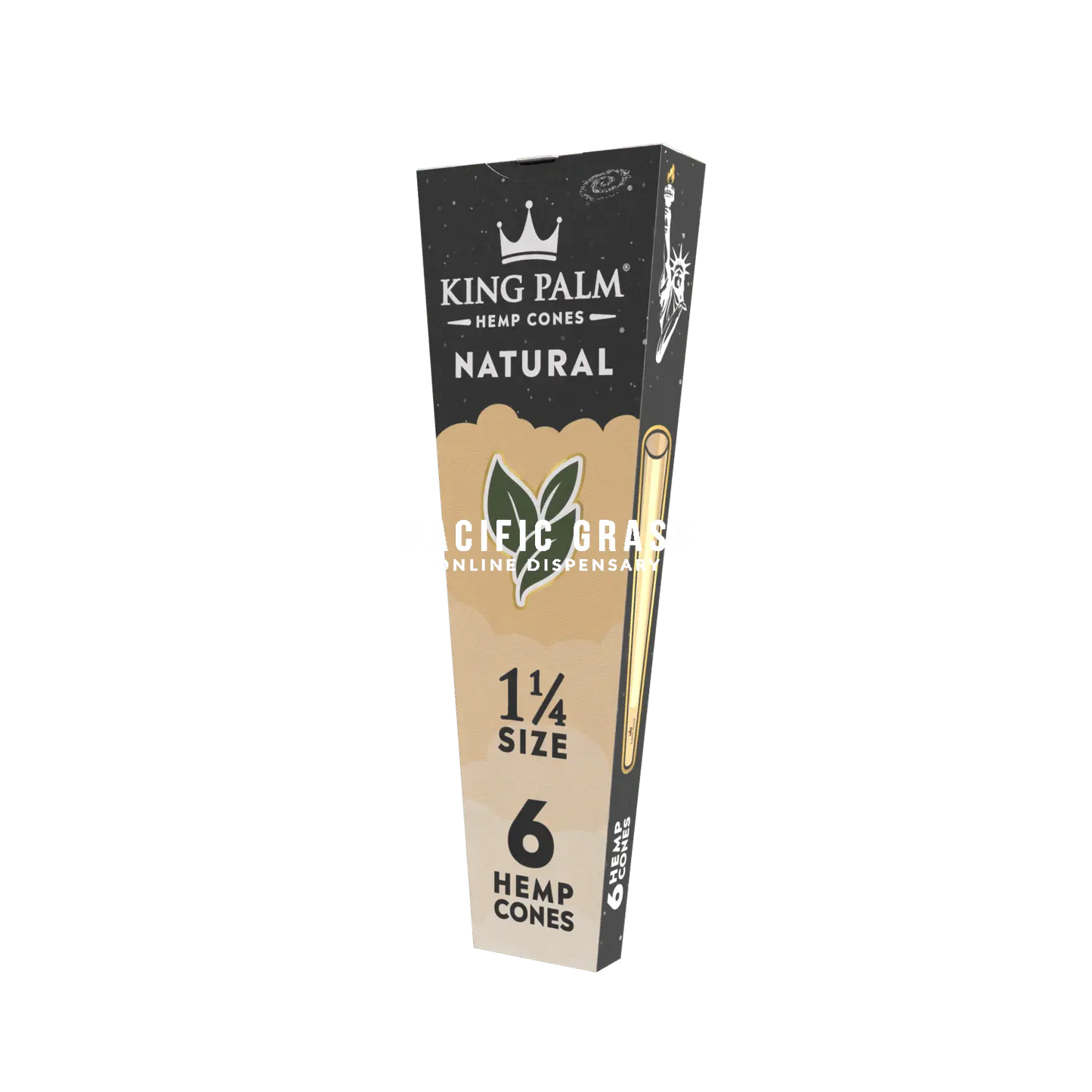 King Palm 1 ¼ Size Hemp Cones 30ct Display – Natural