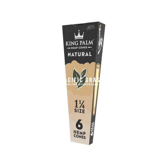 King Palm 1 ¼ Size Hemp Cones 30ct Display – Natural