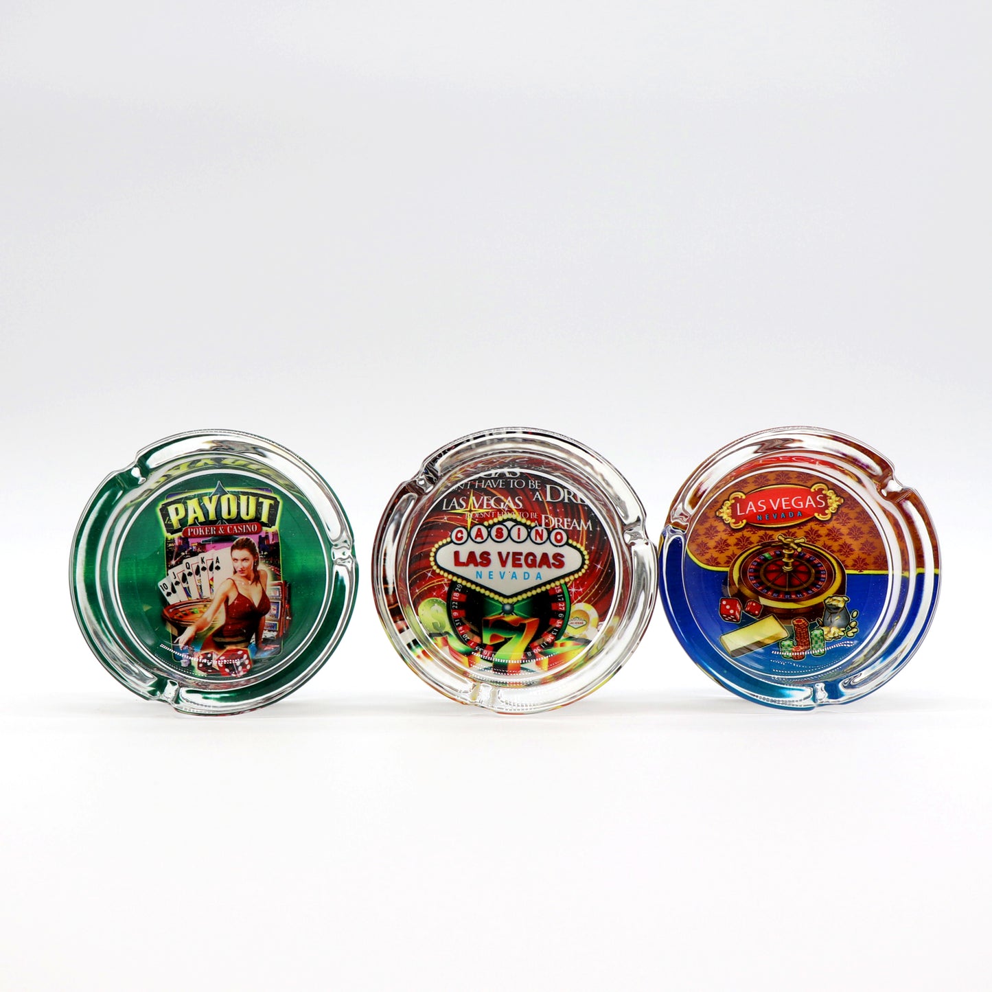 Cendrier rond en verre - Roulette Las Vegas