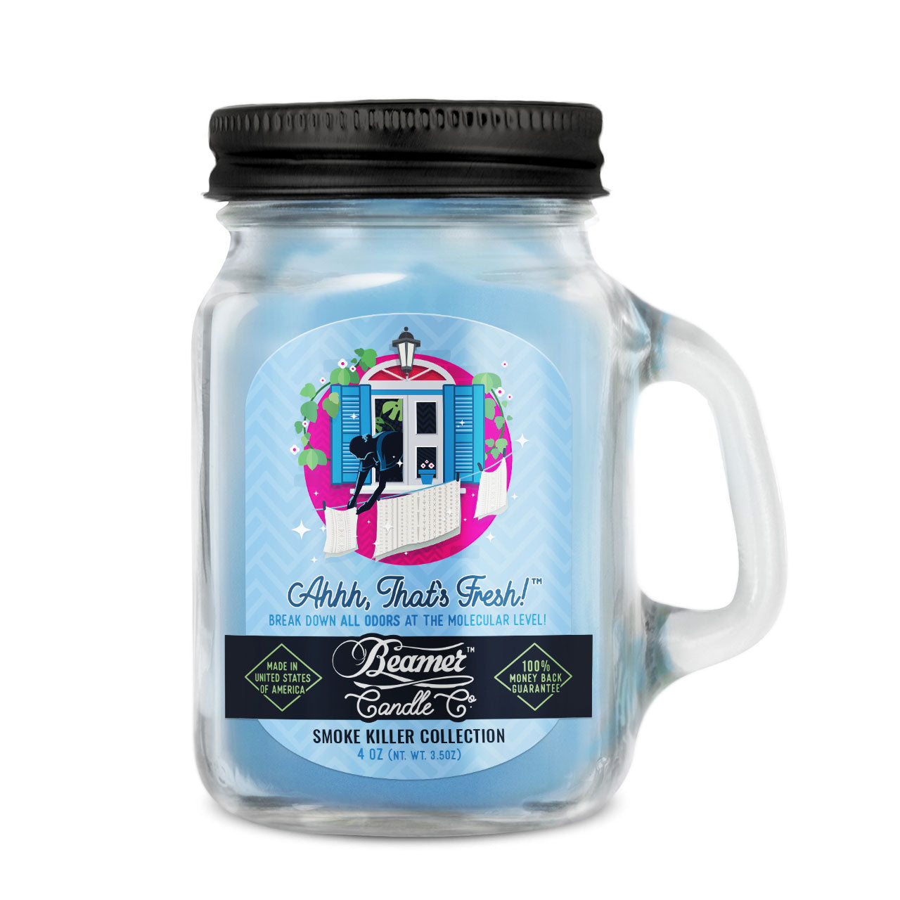 Beamer Candle Co. 12oz & 4oz Glass Mason Jars - Ahhh, That's Fresh! - Infyniti Scales