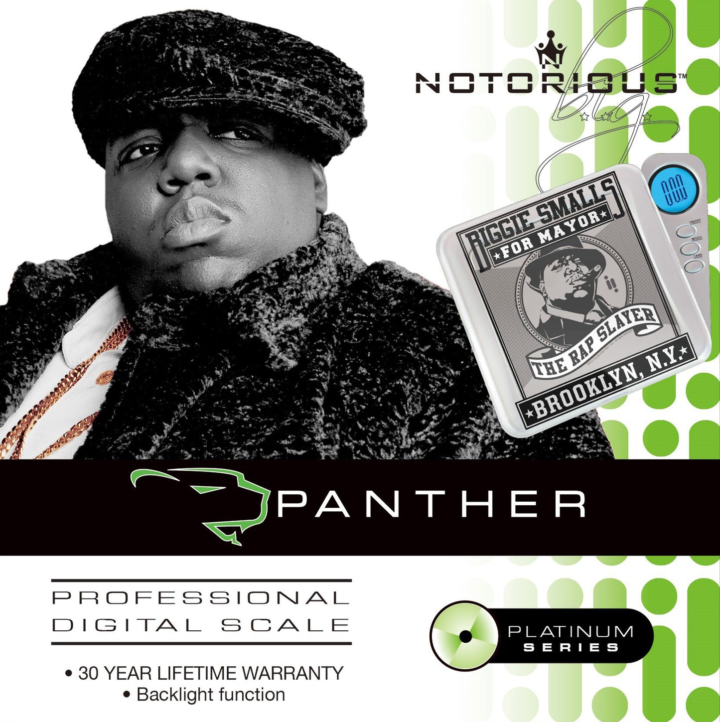 Notorious BIG Panther, Licensed Digital Pocket Scale, 50G x 0.01G - Infyniti Scales
