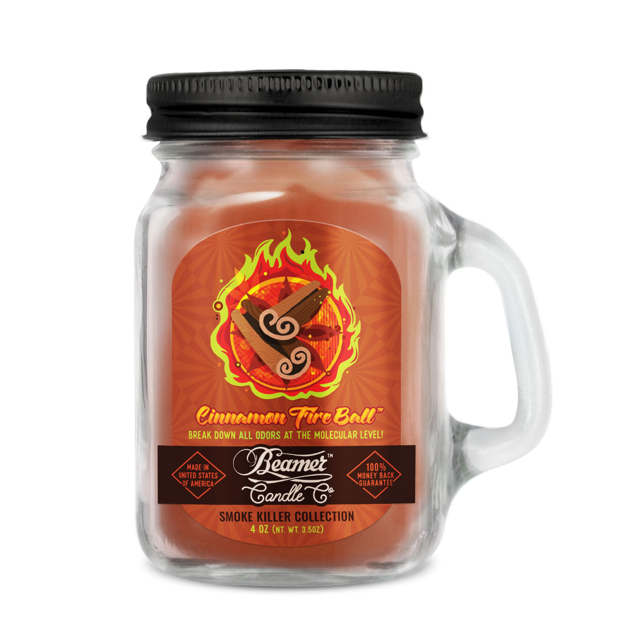 Beamer Candle Co. 12oz & 4oz Glass Mason Jars - Cinnamon Fireball - Infyniti Scales
