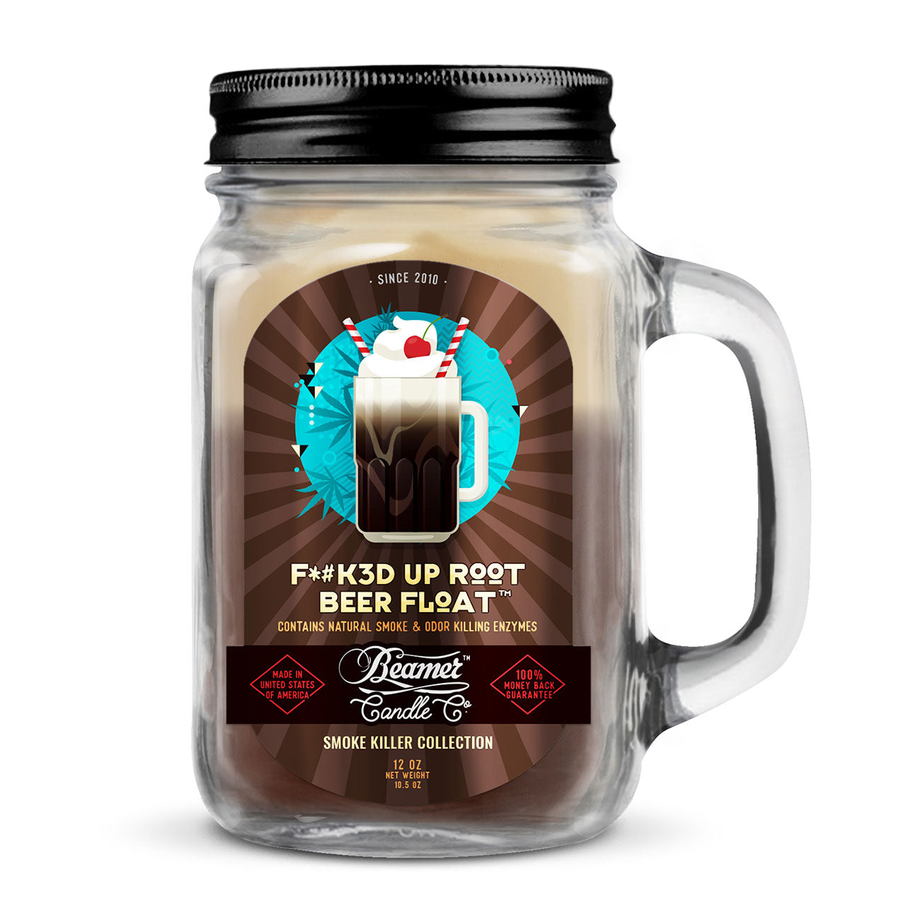 Beamer Candle Co. 7oz & 12oz Glass Mason Jar - f*#k3d Up Root Beer - Infyniti Scales