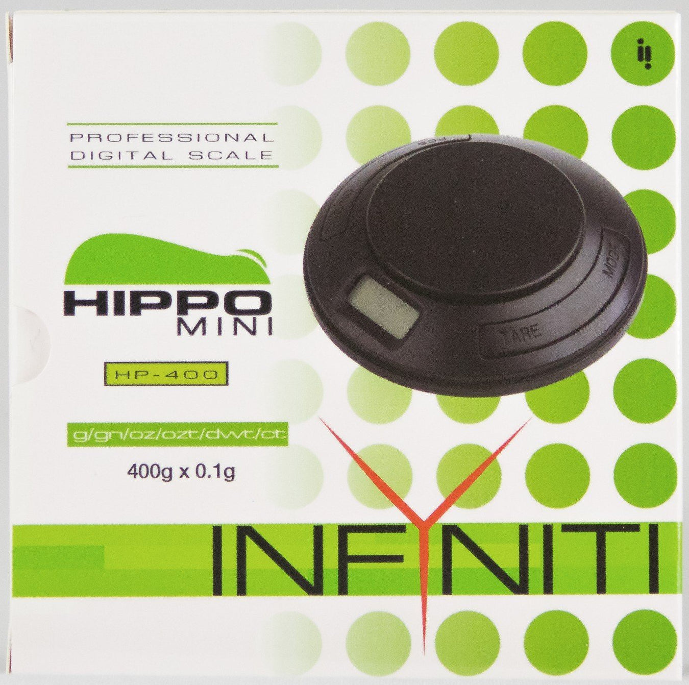 Hippo Mini Scale, 400g X 0.1g - Infyniti Scales