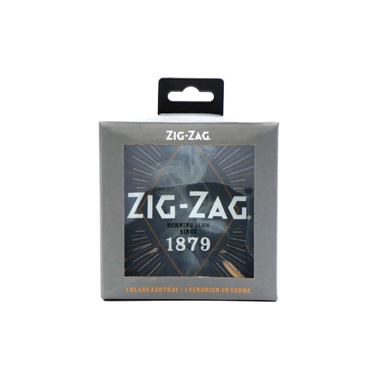 Zig-Zag Glass Ashtray - Orange/Grey