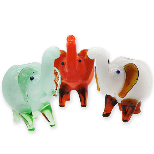 Extra Large 6" Glass Two Tone Elephant