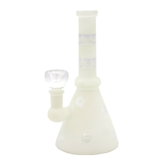 8" Printed Water Pipe Glow in the Dark